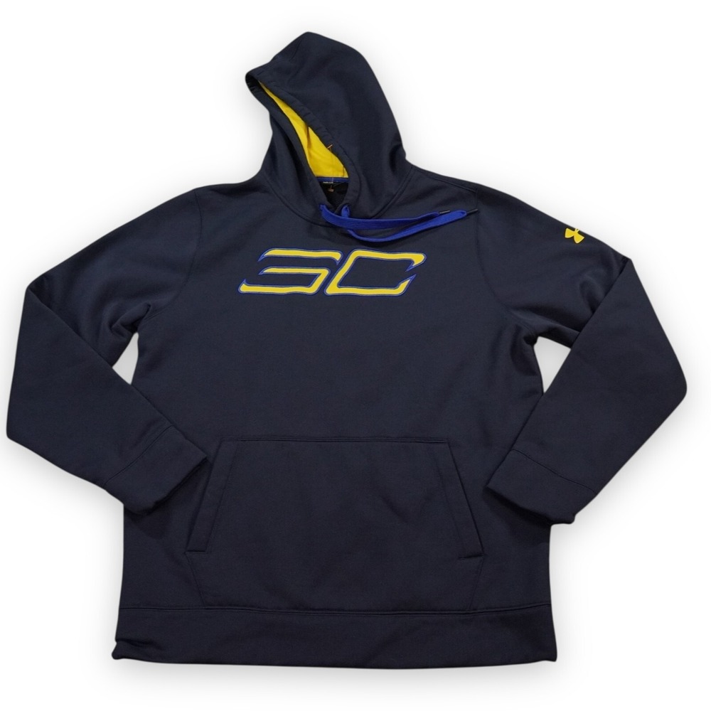 Under Armour Stephen Curry Hoodie Mens Large Navy Blue 1276820 SC Logo Cold Gear